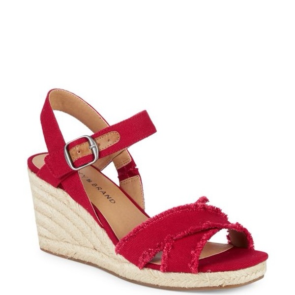 Lucky Brand Shoes - Lucky Brand Red Wedge Sandals Size 6.5